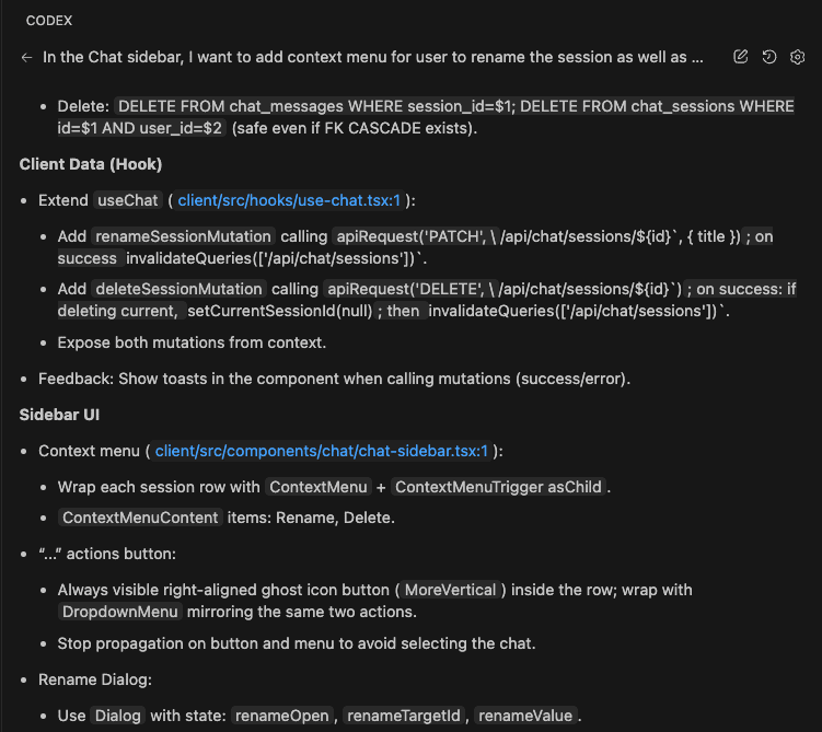 Codex's final comprehensive plan with all implementation details - Parts 2 of 4