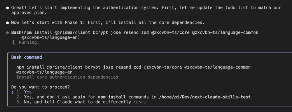 Installing dependencies and setting up Prisma