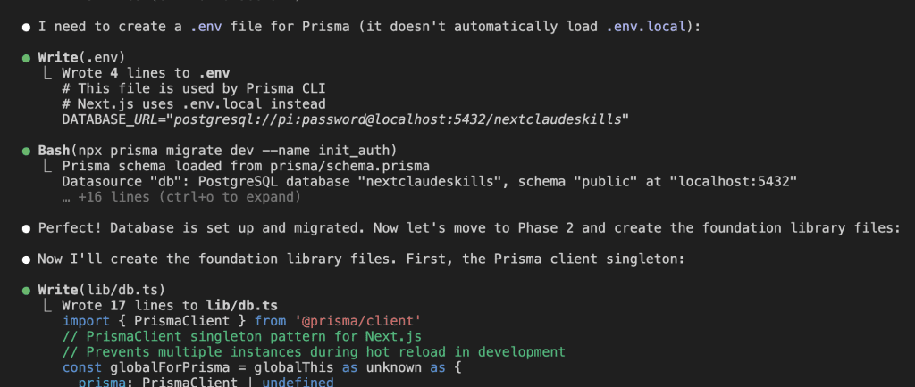 Creating the database schema and migrations