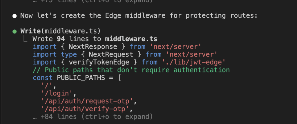 Implementing middleware and protected routes