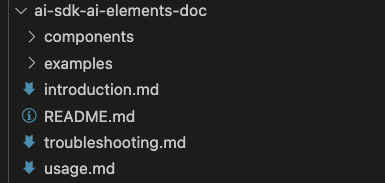 Location of AI Elements documentation in project structure