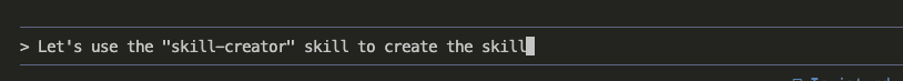 Asking Claude to create the skill